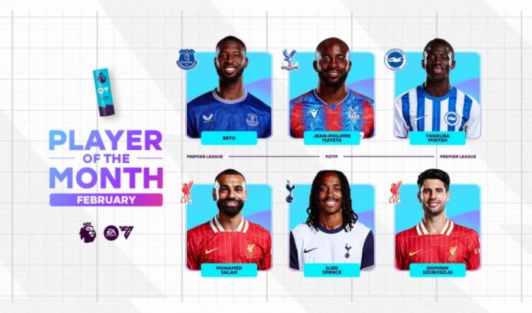 英超2月最佳候選：貝托、馬特塔、明特、薩拉赫、斯賓塞、索博